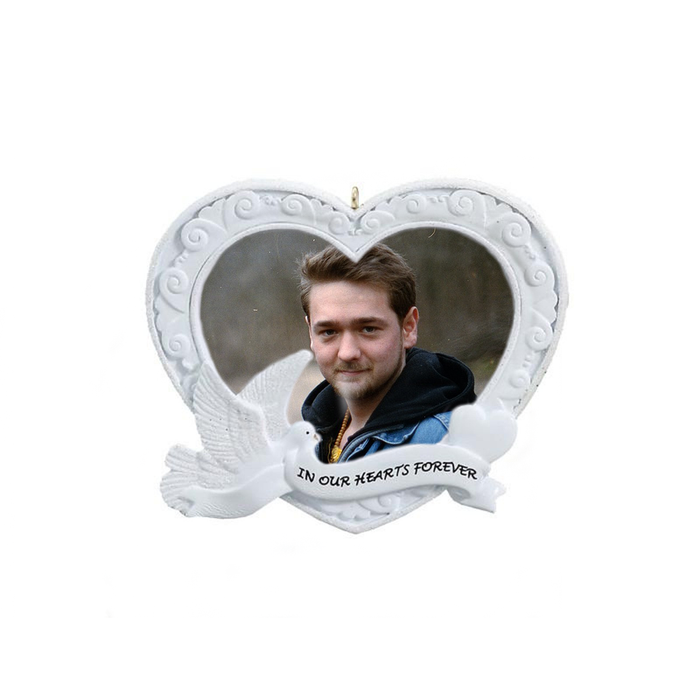 In Our Hearts Forever Memorial Picture Frame Christmas Ornament