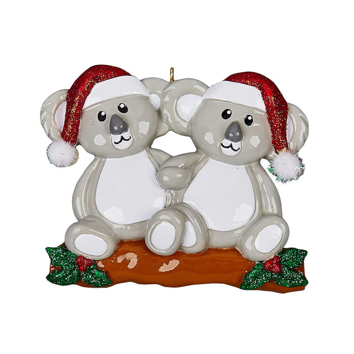 Resin Koala Couple Christmas Tree Ornament