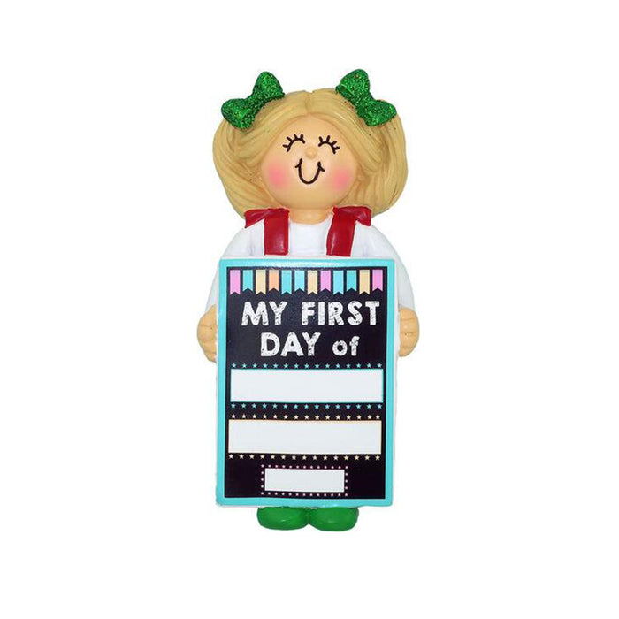 1st day of School Resin Ornament Can be personalized For the Christmas tree
