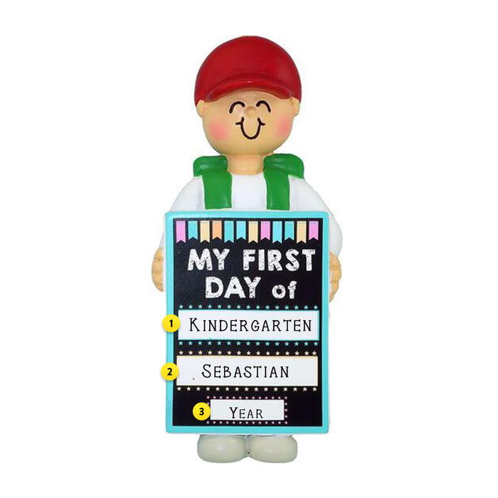 1st day of School Ornament  Boy for the Christmas Tree
