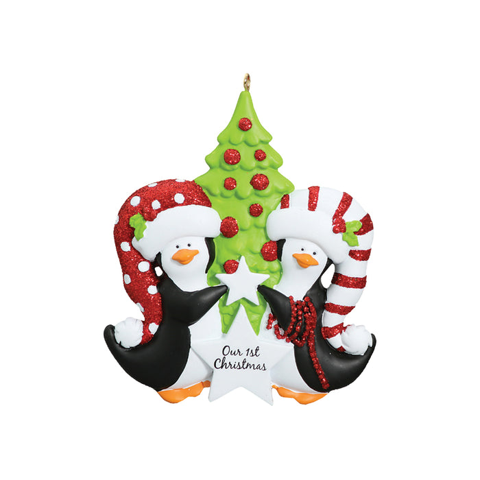 "Our 1st Christmas" Penguin with Tree Ornament for Christmas Tree