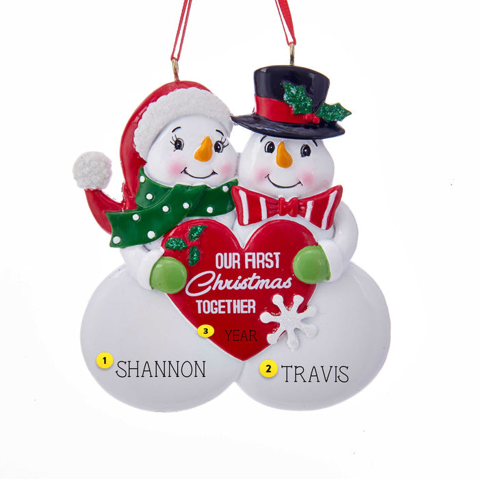 Our First Christmas Together Snowman Couple Ornament