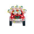 SUV Family of seven resin ornament can be personalized for the Christmas Tree