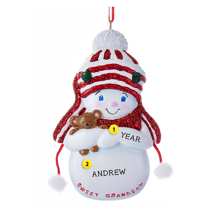 Sweet Grandson Snowboy Ornament for Christmas Tree