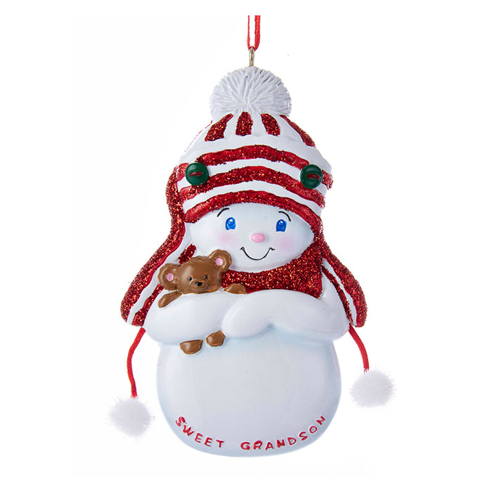 Sweet Grandson Snowboy Ornament for Christmas Tree