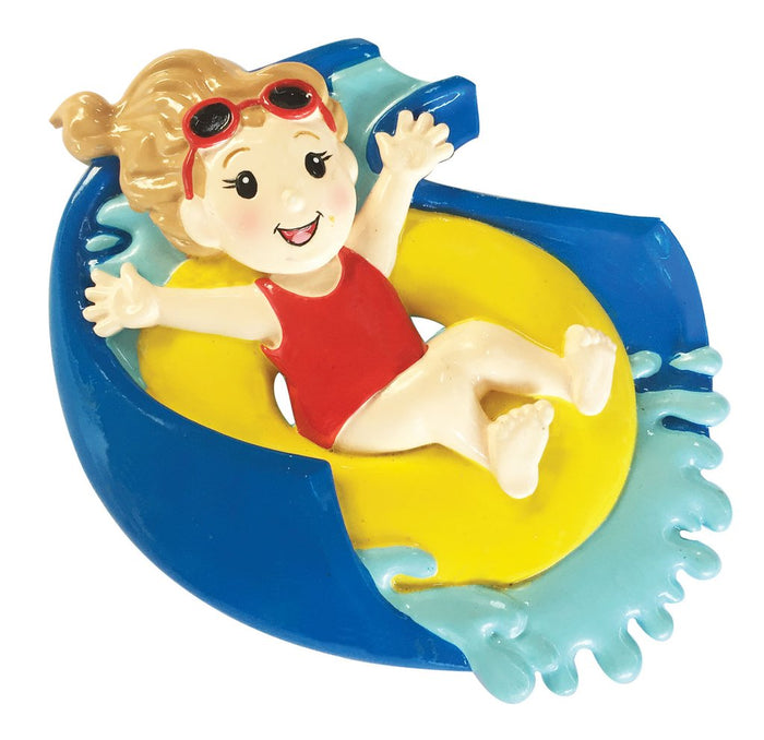 Water Slide Female Resin Personalized Ornament
