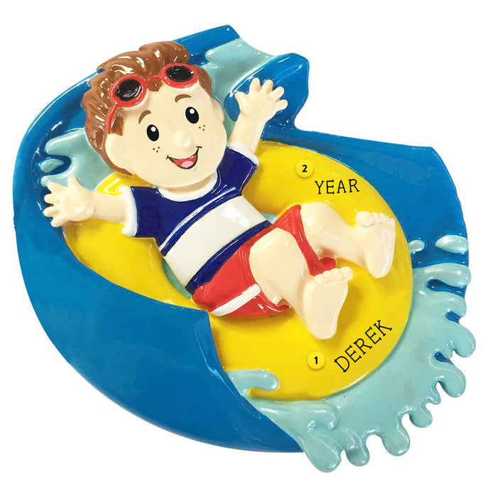 Water Slide Male resin personalized ornament