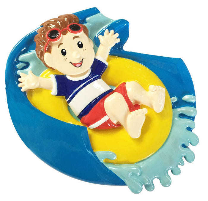 Water Slide Male resin personalized ornament
