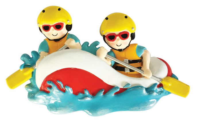 Personalized White Water Rafting Couple Ornament