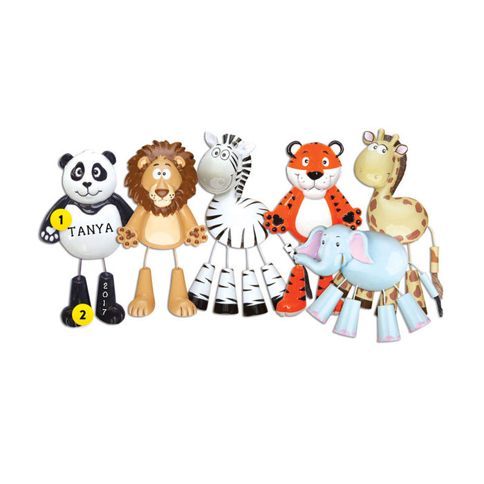 Personalized Zoo Animals Dangle Legs Ornament