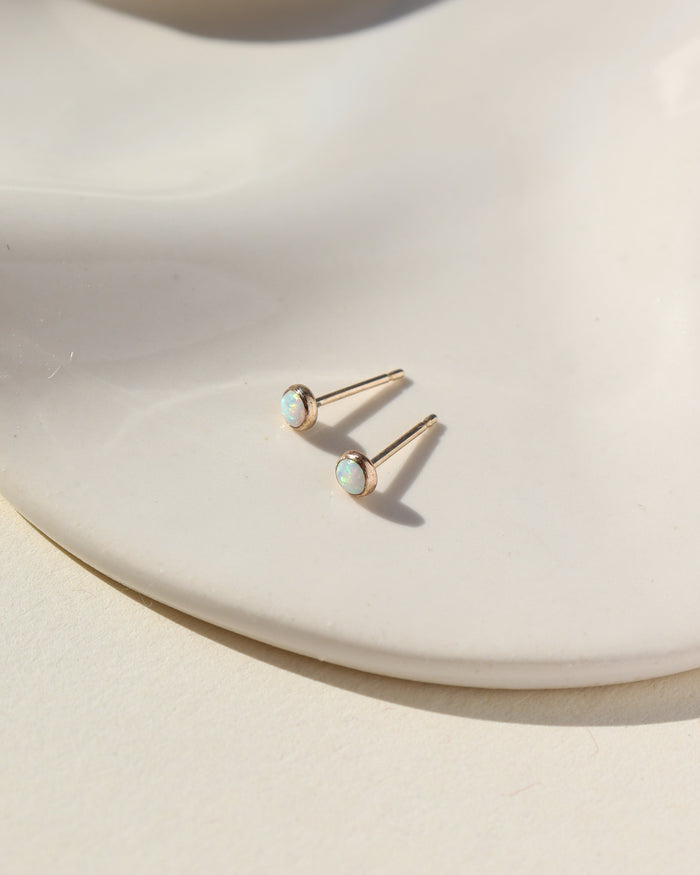 Petite opal studs