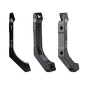 Three black Promax Disc Brake Adaptor Flat Mount to Post Mount Rear units for 140mm rotors, marked "R-140" with arrows, are shown from various angles against a white background.