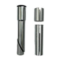 The Quill to A-Head Stem Adapter Kit includes three metal bushings—perfect for converting threadless or quill stems on vintage bikes—shown on a white background, with two arranged vertically at right and one at left featuring a slanted cut.