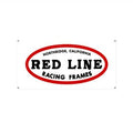 Showcase your Redline pride with the Redline Northridge Banner, featuring a bold red oval and black text reading "Northridge, California Red Line Racing Frames.