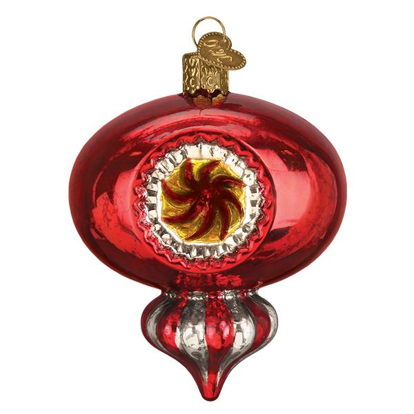 Glass Red Peppermint Reflection Christmas tree ornament