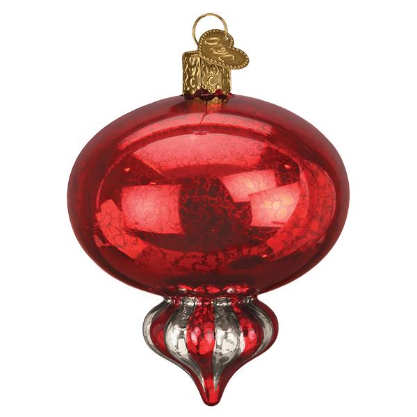 Glass Red Peppermint Reflection Christmas tree ornament