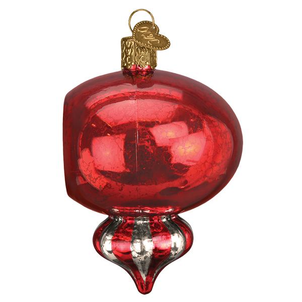 Glass Red Peppermint Reflection Christmas tree ornament