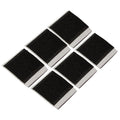 Six rectangular black Velcro strips, part of the S-One Lifer Velcro Kit installation, are arranged in two rows of three on a white background.