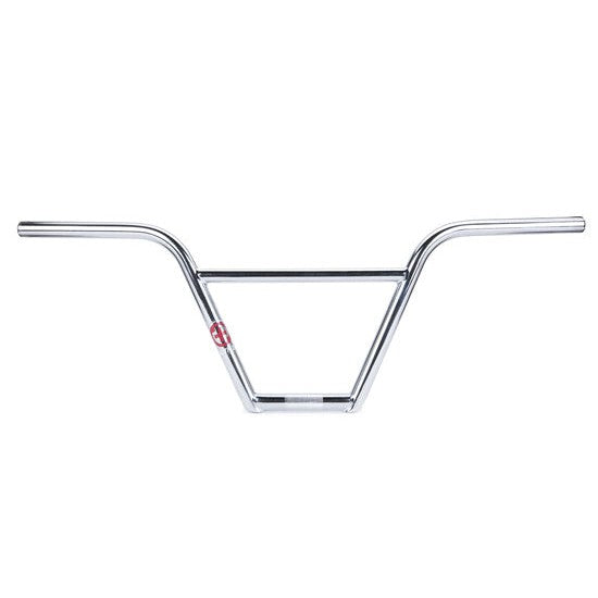 Salt Plus HQ 4 Piece Bars (22.2mm Clamp) BMX handlebars, crafted from durable chromoly with a crossbar design and featuring a sticker on the left side, are shown against a plain white background.