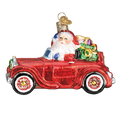 Santa in Antique Car Christmas Ornament