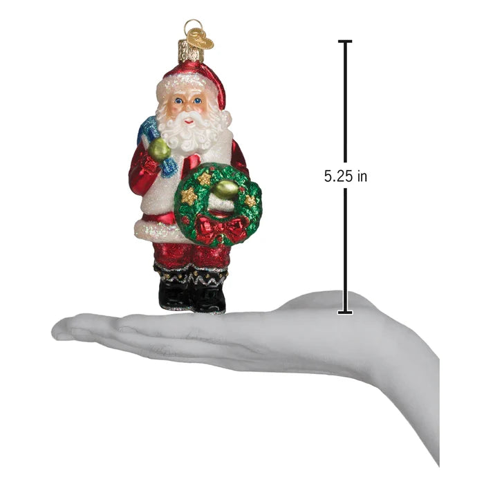 Santa with Wreath Ornaments - Old World Christmas