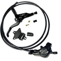 SD Salvo Post Mount Disk Brake Kit in black, shown with lever, caliper, hose, fittings, and mounting bracket on a white background—perfect for upgrading your BMX racing bike or Meybo HSX.