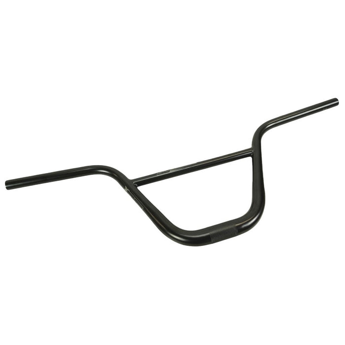 The SD-X Three Oversize Race Bar (31.8mm Clamp), a black BMX handlebar with a crossbar and angled grips, is shown against a white background and features oversized CrMo construction compatible with a 31.8mm SD-X Pike stem for enhanced strength and stability.