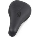 The Shadow Crow'd Pivotal Seat features a black synthetic leather cover with a textured surface and a small geometric logo near the front.