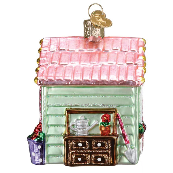 She Shed Ornament Old World Christmas Side View