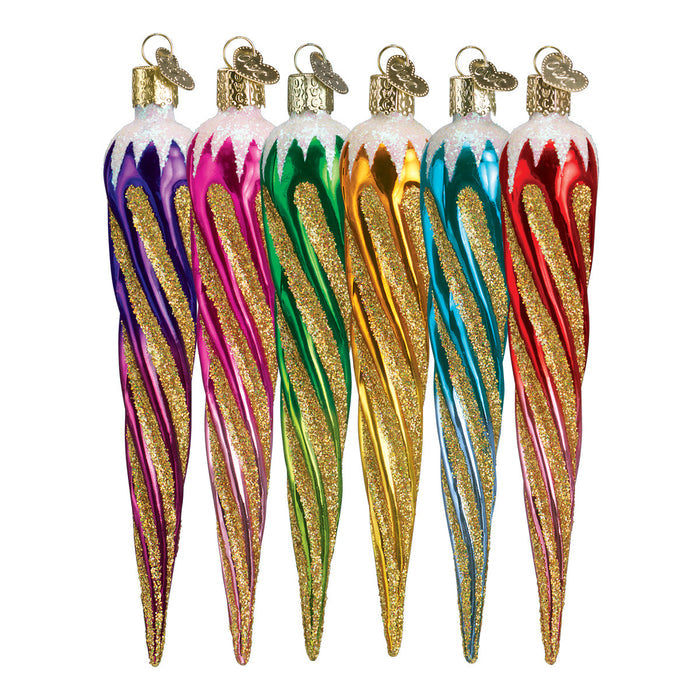 Shimmering Icicles Christmas Ornament Blown Glass 6 Assorted Please Choose One