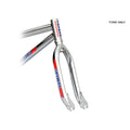 A Skyway TA 20 Replica Forks with a red, white and blue design.