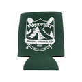 The S&M Pondfest Drink Cooler is a dark green collapsible neoprene koozie with a white "Pondfest Pagosa Springs, CO 2023" logo, featuring paddles, a mountain, and "FUTURECO. S&M BIKES." Made in the USA.