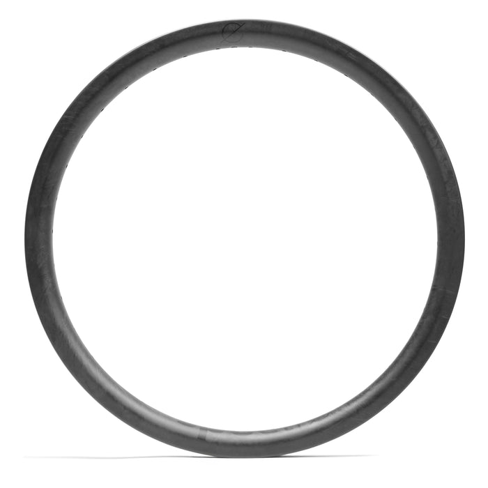 A Spectre V3 Carbon Fiber 20 Inch 36H Brakeless Rim is centered on a white background, featuring a single black circular ring made from Toray T800 carbon fiber.