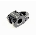 Staystrong Top Line Head Stem 1 Inch (22.2mm Clamp) in black, featuring a CNC machined alloy construction, a four-bolt faceplate, and an engraved Stay Strong logo, shown on a plain white background.