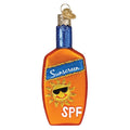 Glass Sunscreen Bottle Christmas tree ornament
