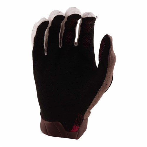 A TLD 26.1 Air Glove in dark olive and pumice is displayed upright, palm facing forward, against a plain white background.