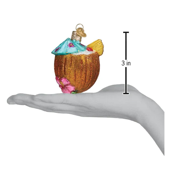 Tropical Coconut Ornament - Old World Christmas 3inch