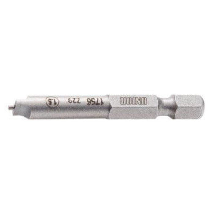 The Unior Nipple Drill Bit, designed for professionals, is a hexagonal metal tool with engraved specifications and manufacturer details alongside the trusted Unior branding.