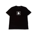 The V1da Web T-shirt is a black, short-sleeve BMX top made from 100% cotton. It features a white rectangular screenprint with centered text on the chest and is shown laid flat on a white background.