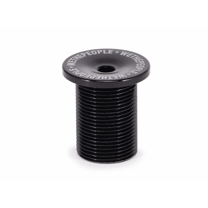 The Wethepeople Compact Fork Preload Bolt is a black metal fork bolt with "WETHEPEOPLE" branding engraved on the circular top, shown against a white background.