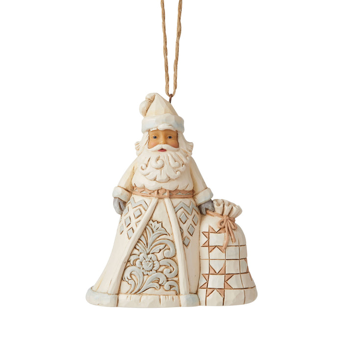 Jim Shore White Woodland Santa Christmas Tree Ornament