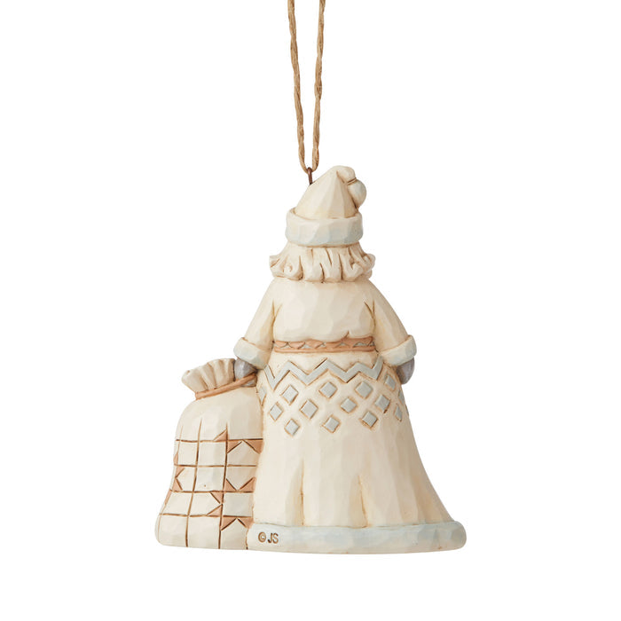 Jim Shore White Woodland Santa Christmas Tree Ornament