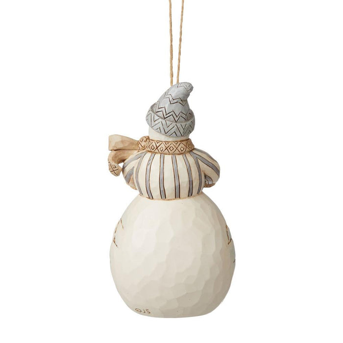 Jim Shore Woodland Snowman with Basket Christmas Tree Ornament