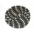 The YBN S-410 Full Link Chain, featuring alternating black and silver links, is coiled in a spiral pattern on a white background.